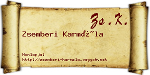 Zsemberi Karméla névjegykártya
